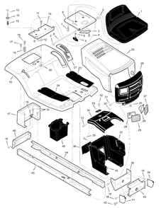 Part Location Diagram of 48X179 Briggs and Stratton Decal, Right Hood
